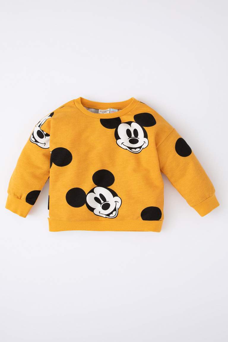 Erkek Bebek Disney Mickey & Minnie Bisiklet Yaka Sweatshirt