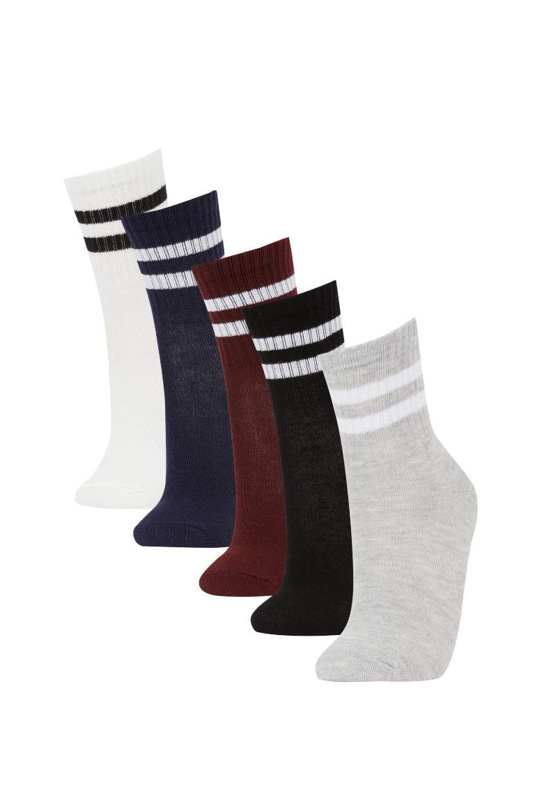 Girls 5 Pack Cotton Long Socks