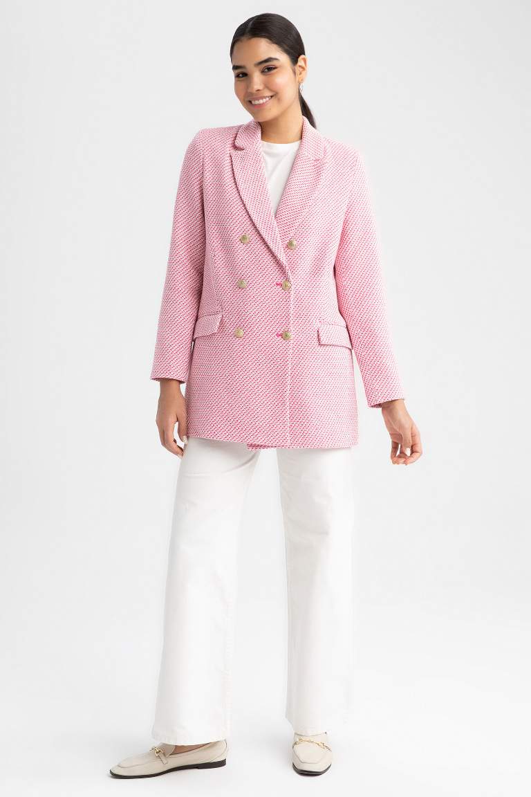 Regular Fit Gömlek Yaka Kruvaze Blazer Yelek