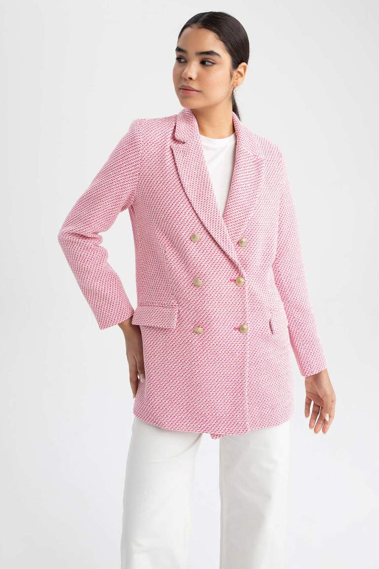 Regular Fit Gömlek Yaka Kruvaze Blazer Yelek