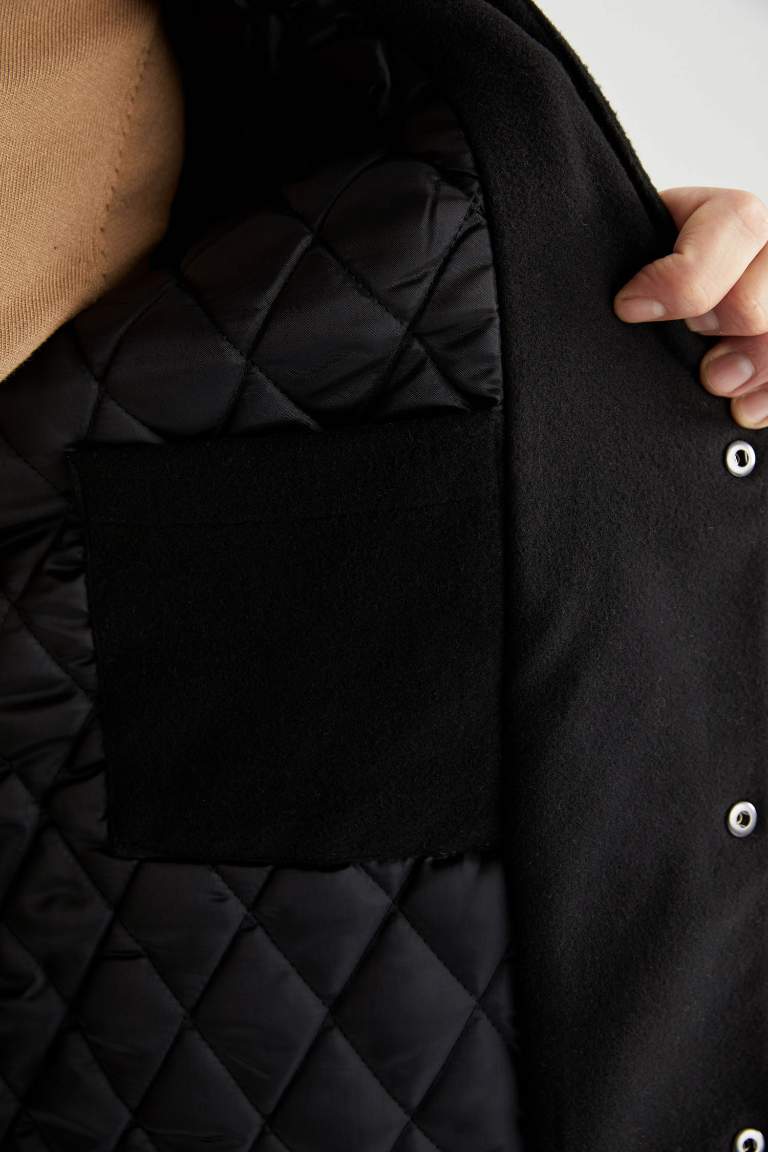 Slim Fit Dar Kesim Polo Yaka Astarlı Mont