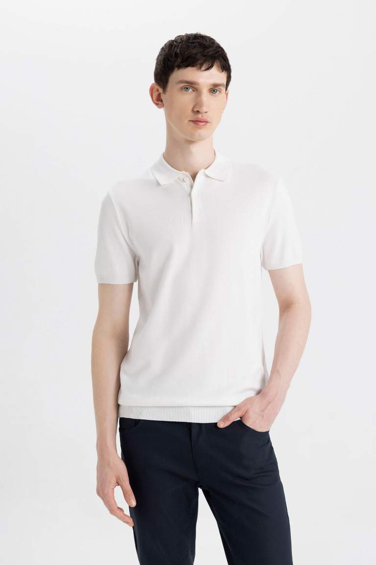 Slim Fit Polo Collar Knitwear Polo T-Shirt