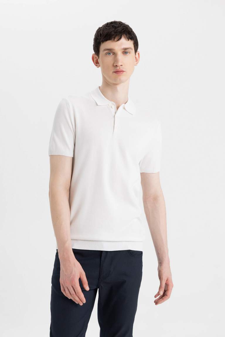 Slim Fit Polo Collar Knitwear Polo T-Shirt