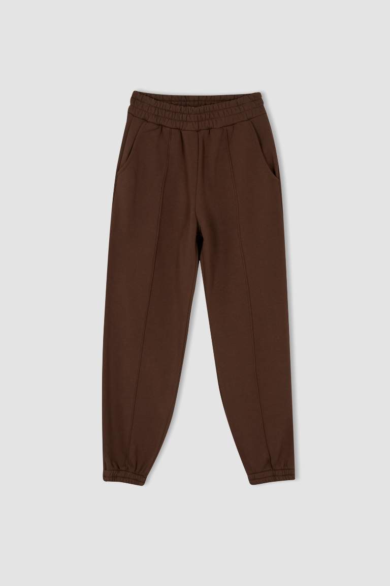 بنطلون قماش سميك جوجر فيت بجيب مزدوج