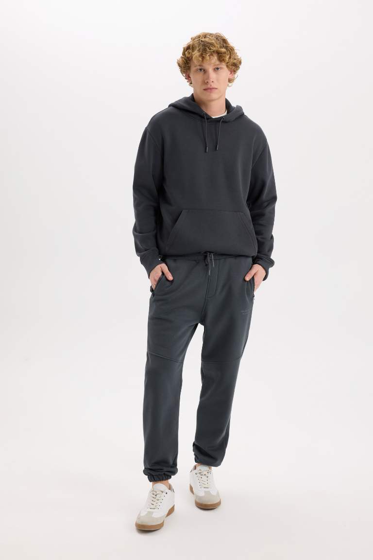 Regular Fit Zipper Pocket Printed Sweatpants