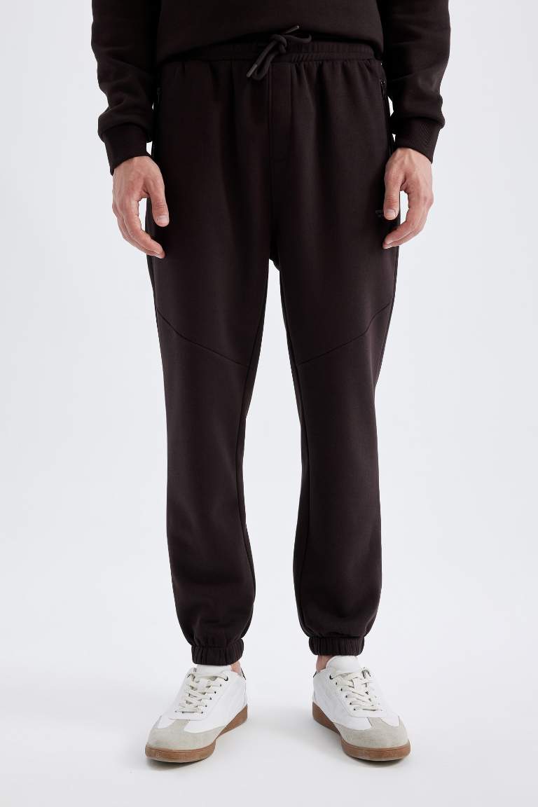 Regular Fit Zipper Pocket Printed Sweatpants