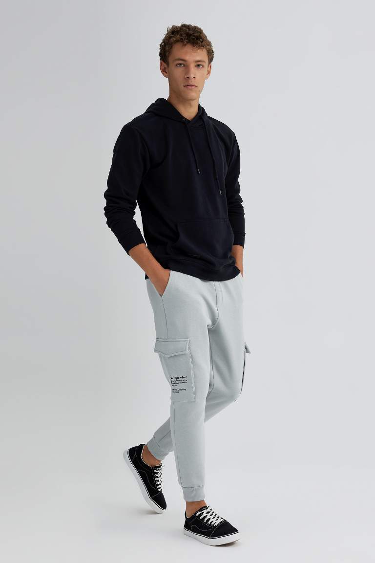 Regular Fit Rib Hem With Cargo Pocket Sweatpants