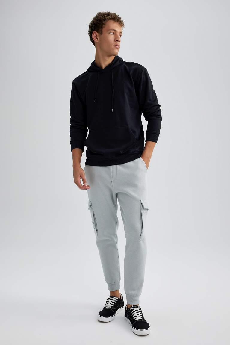 Regular Fit Rib Hem With Cargo Pocket Sweatpants