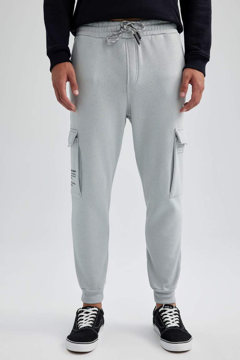 Regular Fit Rib Hem With Cargo Pocket Sweatpants