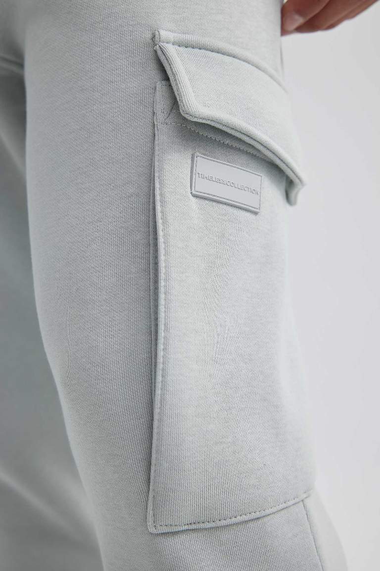 Regular Fit Rib Hem With Cargo Pocket Sweatpants