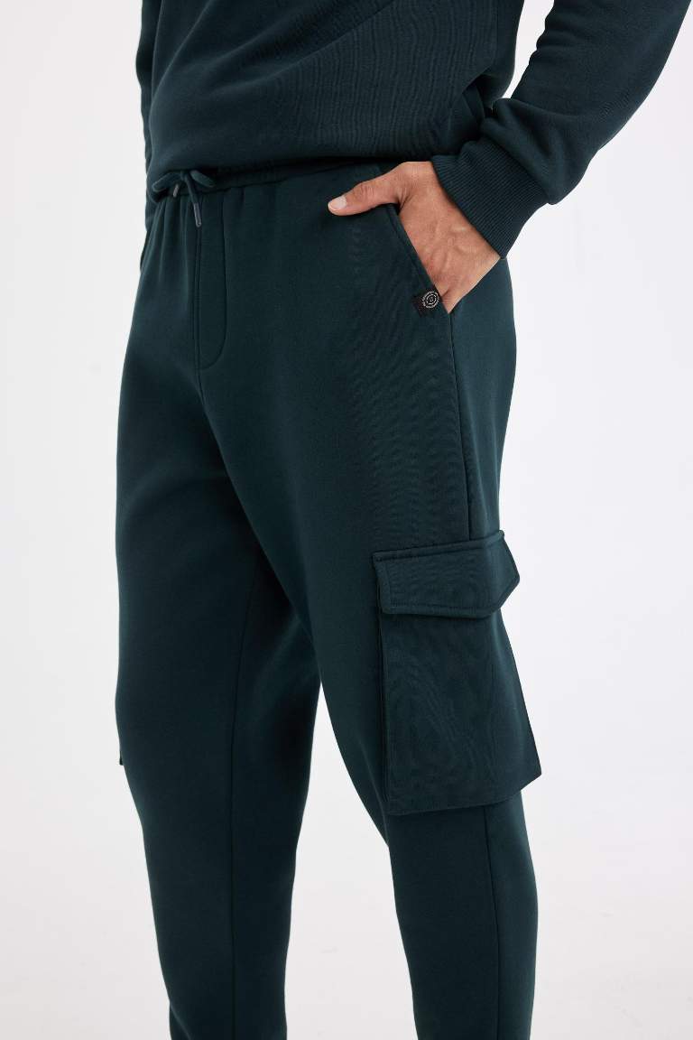 Regular Fit Rib Hem With Cargo Pocket Printed Sweatpants