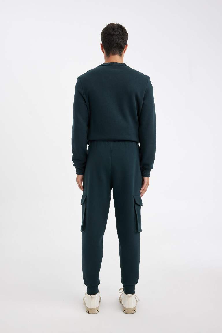 Regular Fit Rib Hem With Cargo Pocket Printed Sweatpants