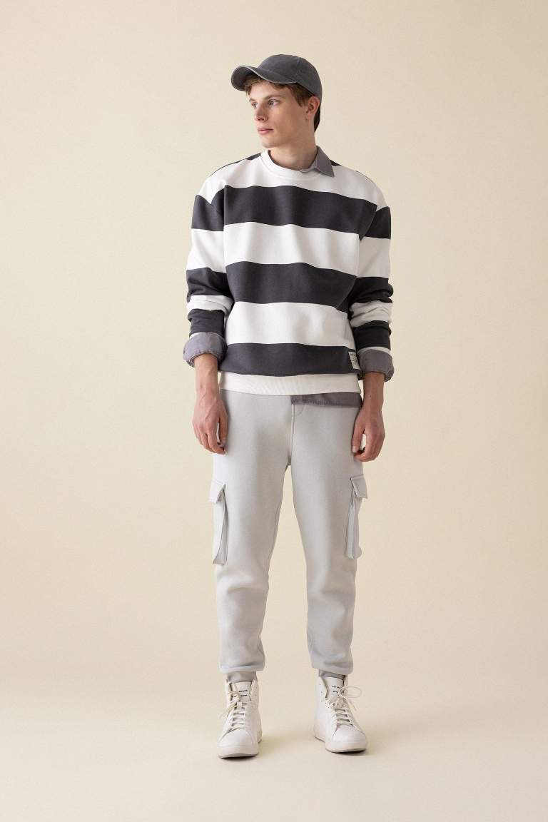 Regular Fit Jogger Eşofman Altı Kargo Cepli Basic Düz Beli Bağcıklı Lastikli Paça