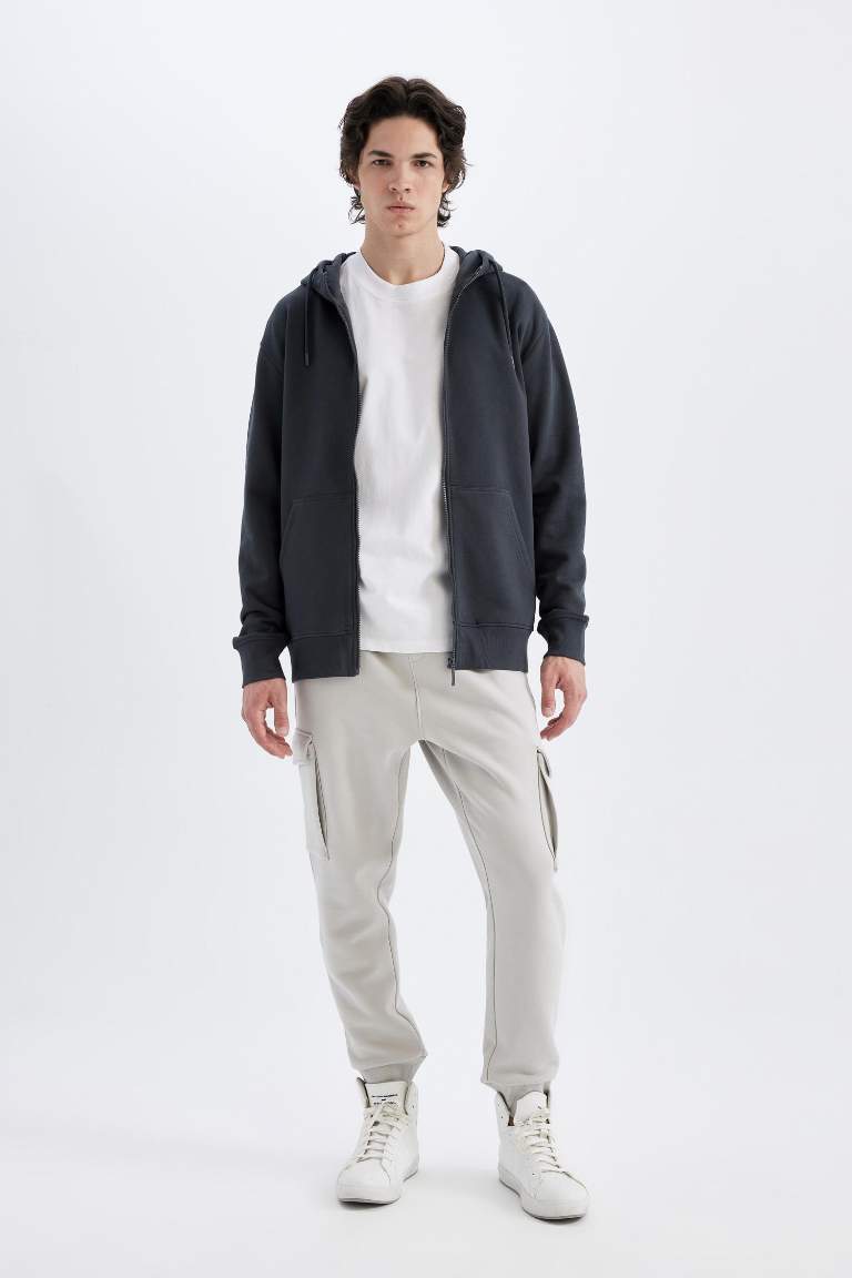 Regular Fit Rib Hem With Cargo Pocket Printed Sweatpants