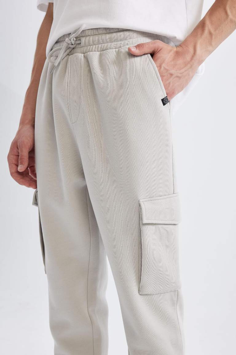 Regular Fit Rib Hem With Cargo Pocket Printed Sweatpants