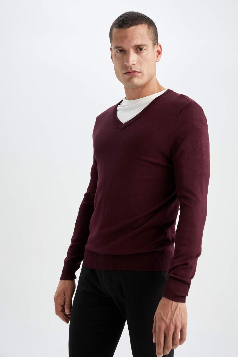 Regular Fit V Yaka Triko Kazak