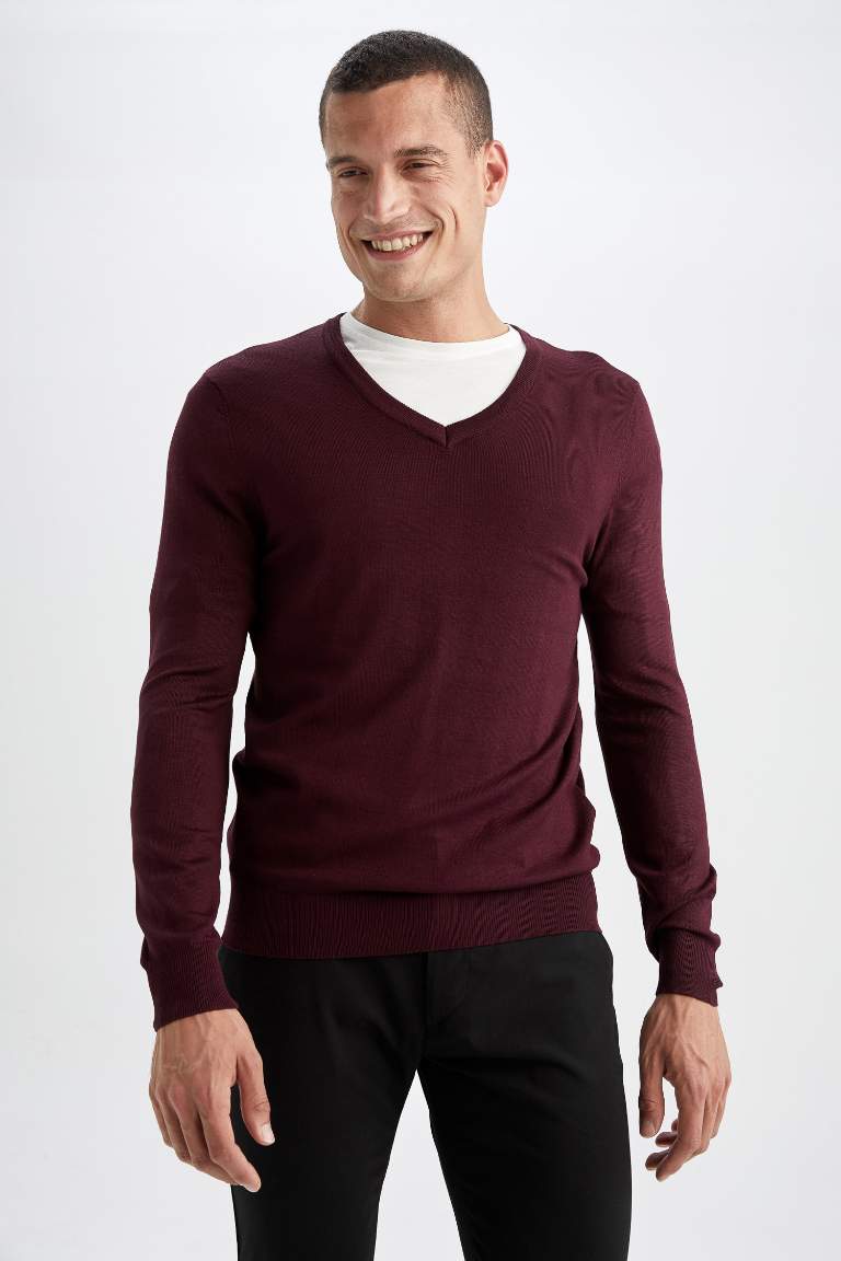 Regular Fit V Yaka Triko Kazak
