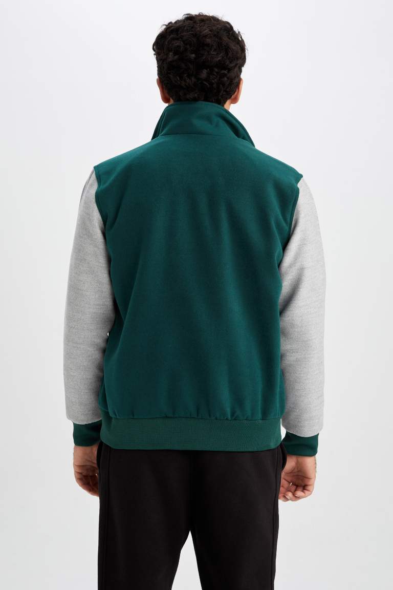 Oversize Fit Gömlek Yaka Kaşe Bomber Mont
