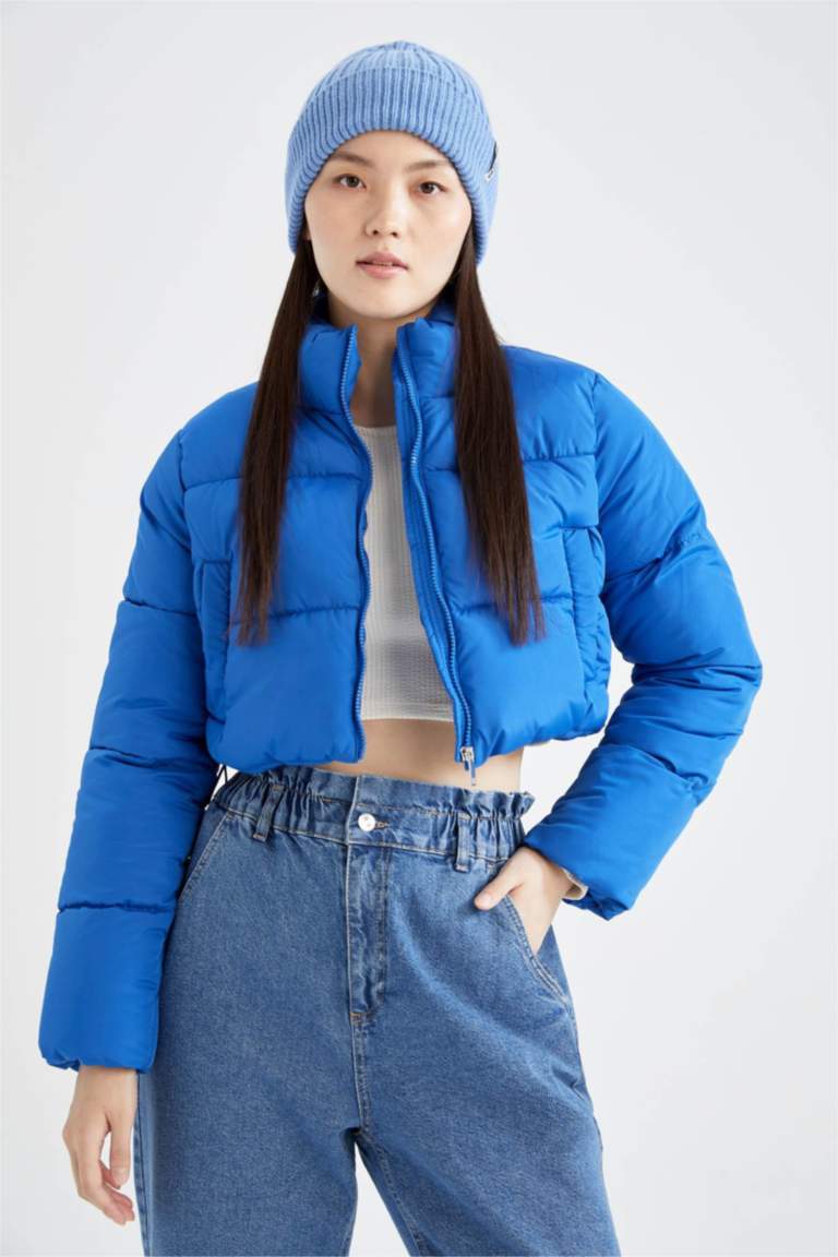 Su İtici Crop Şişme Mont