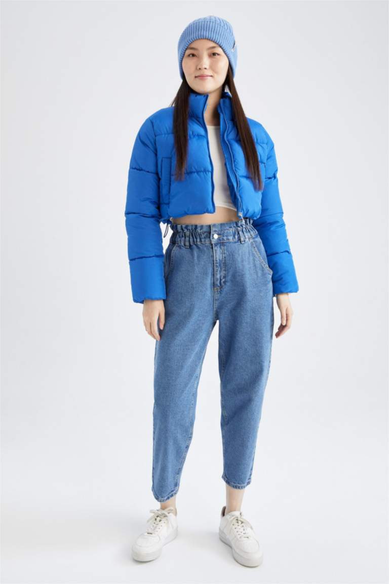 Su İtici Crop Şişme Mont