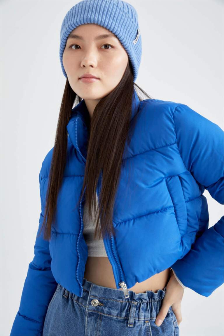 Su İtici Crop Şişme Mont