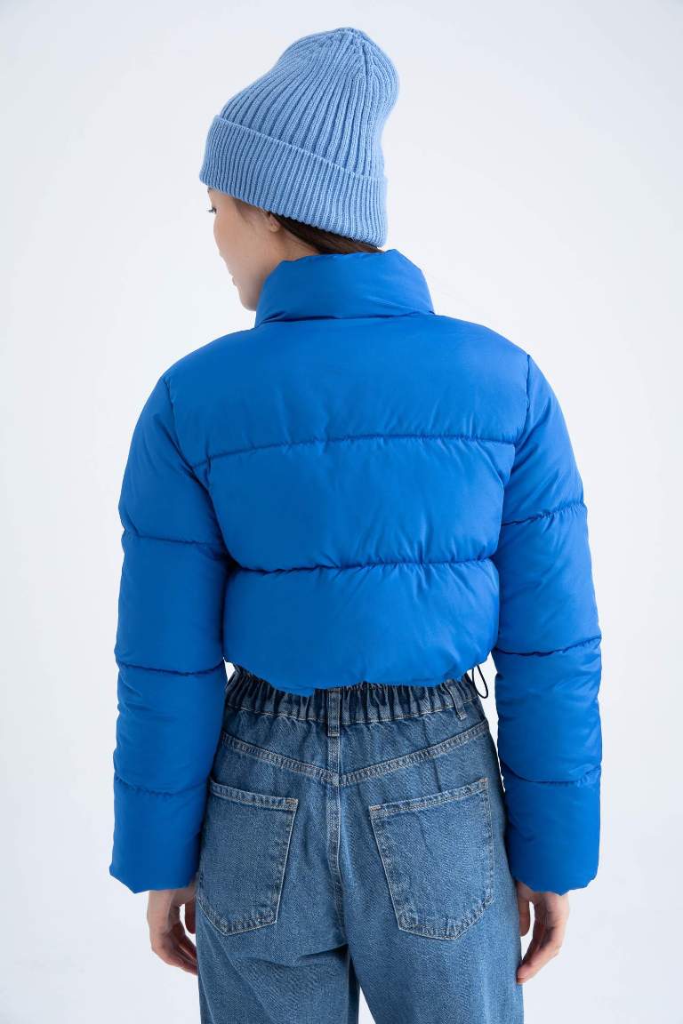 Su İtici Crop Şişme Mont