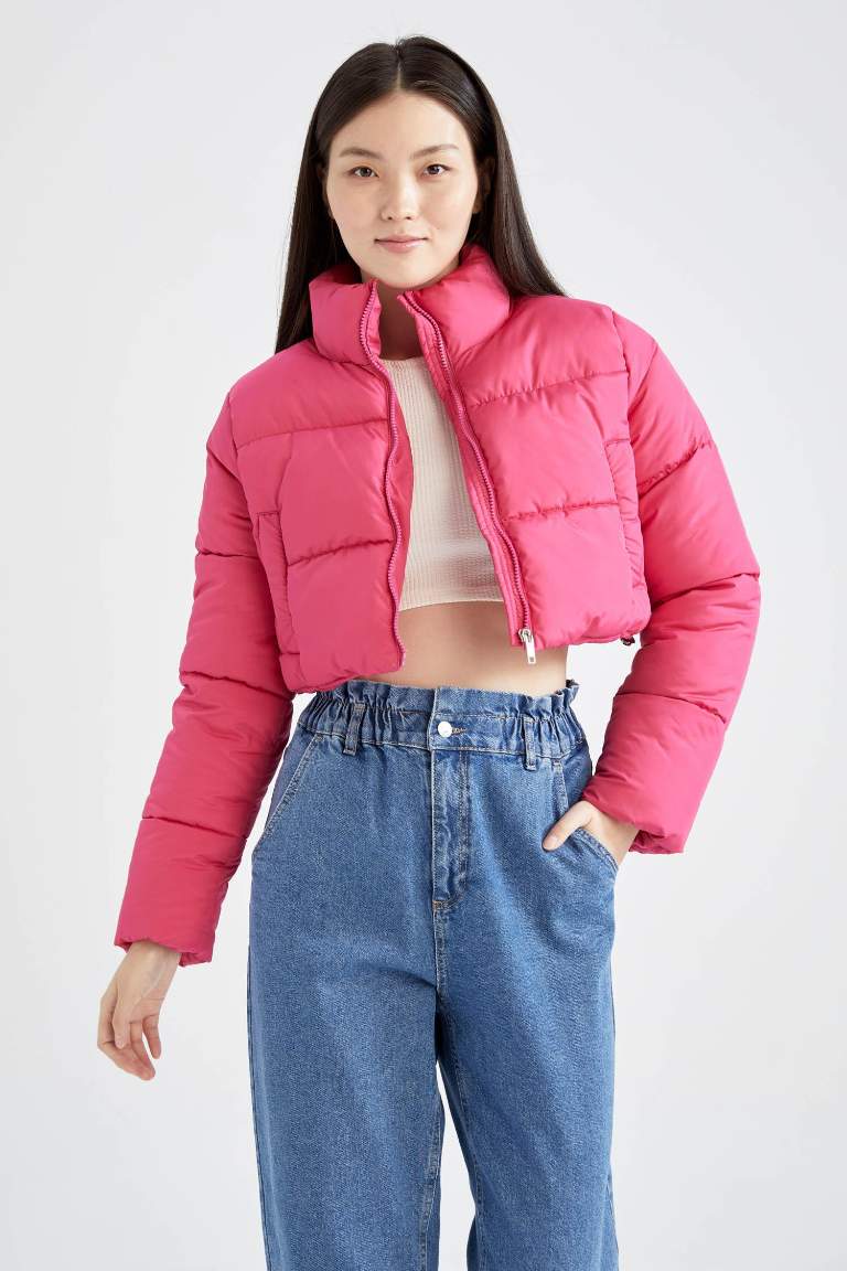 Su İtici Crop Şişme Mont