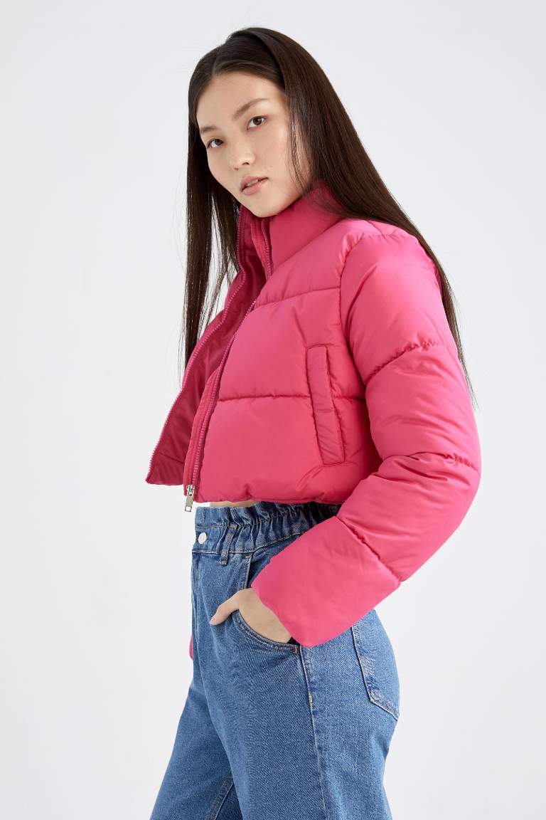 Su İtici Crop Şişme Mont