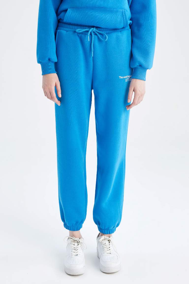 Oversize Fit Thick Sweatshirt Fabric Trousers