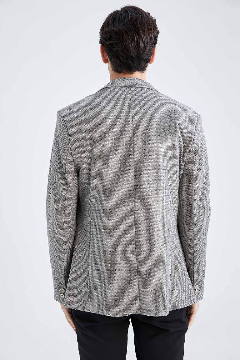 Slim Fit Astarlı Blazer Ceket