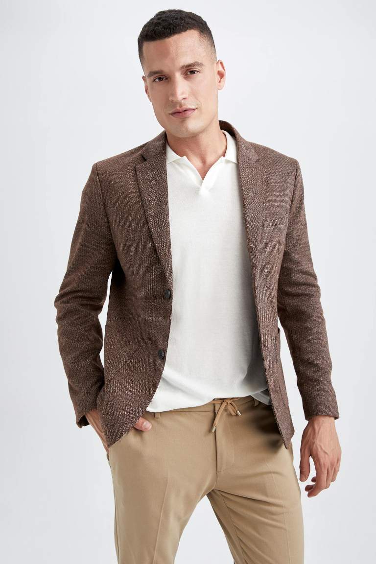 Modern Fit Astarlı Blazer Ceket