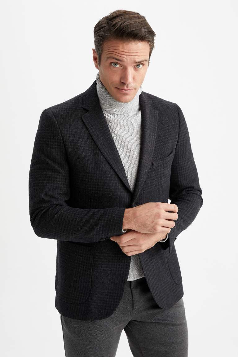 Modern Fit Astarlı Blazer Ceket