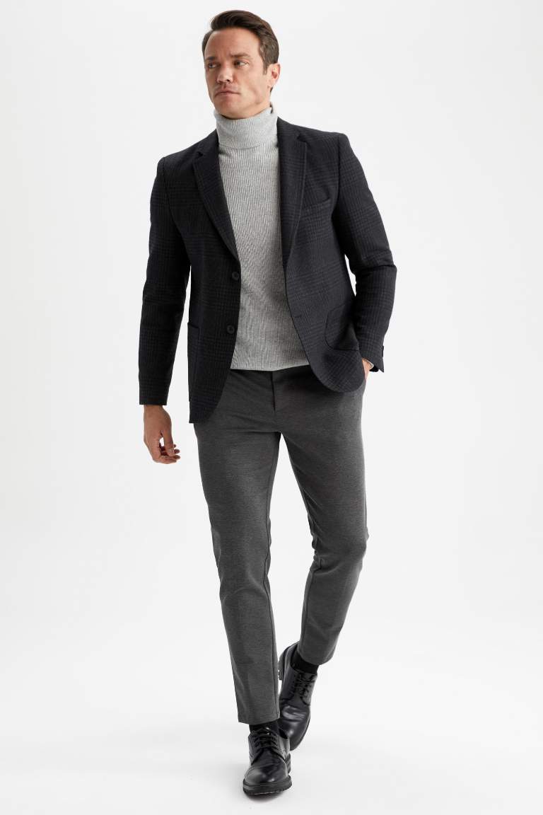 Modern Fit Astarlı Blazer Ceket