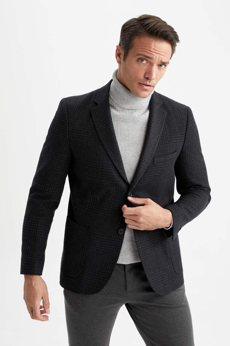 Modern Fit Astarlı Blazer Ceket