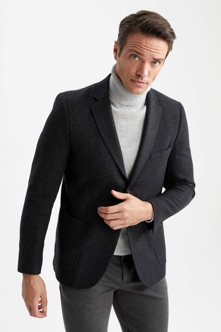 Modern Fit Astarlı Blazer Ceket