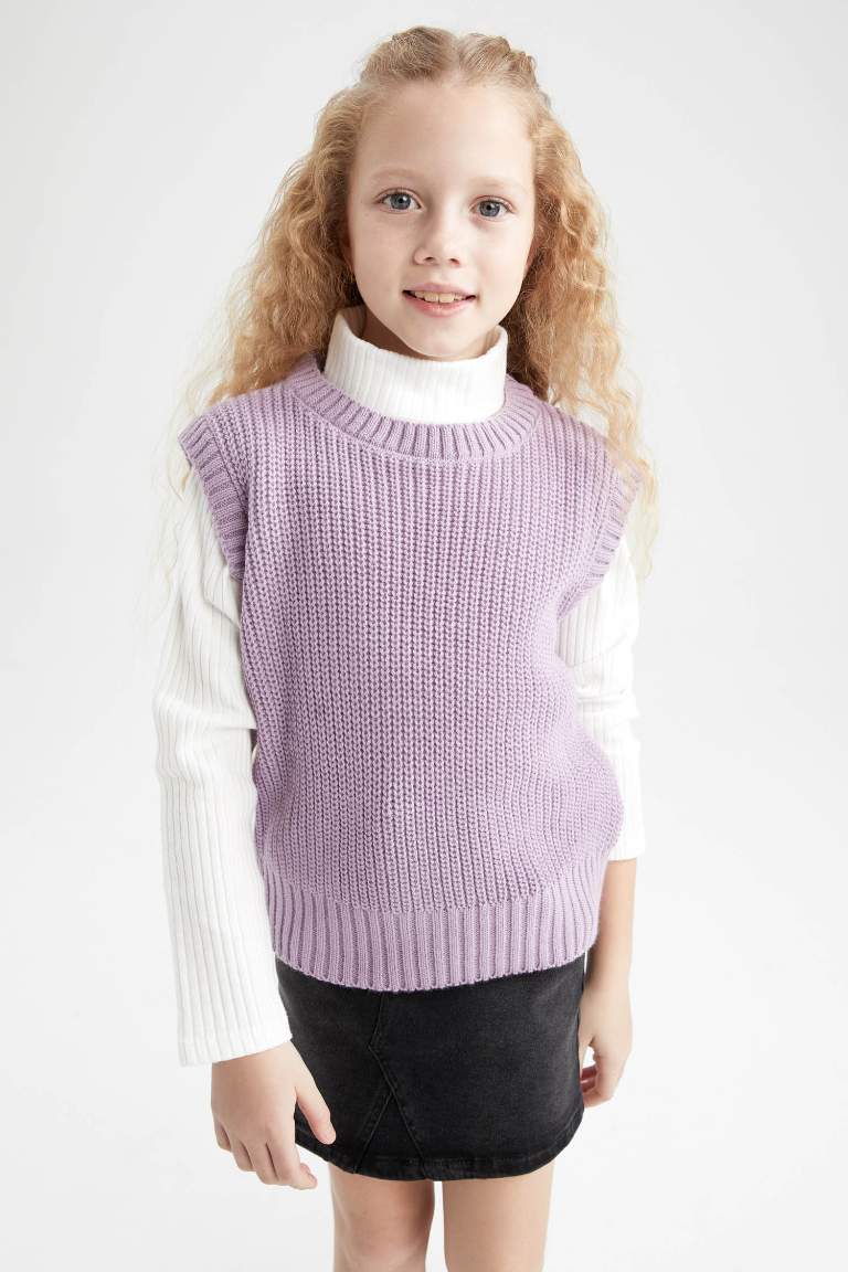 Girl Crew Neck Knitwear Sweater