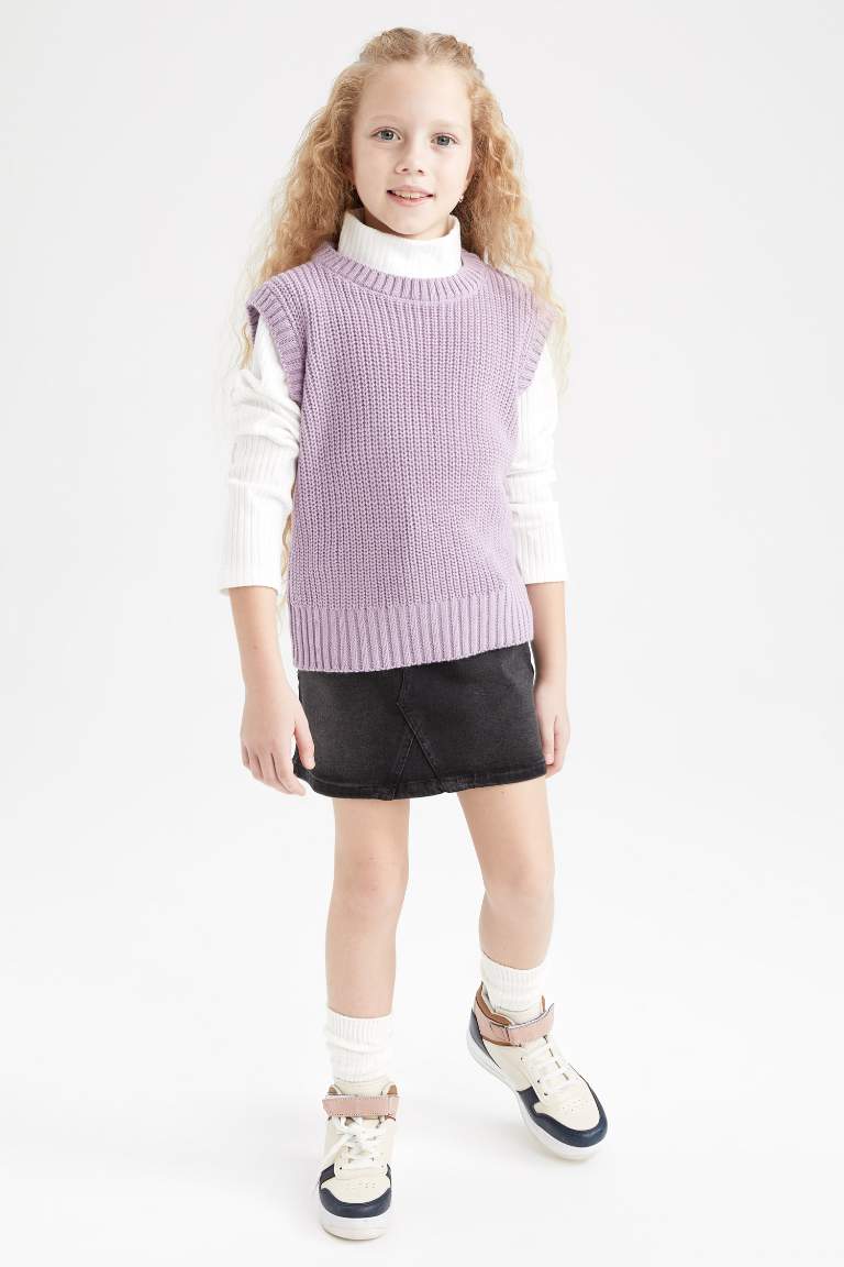 Girl Crew Neck Knitwear Sweater