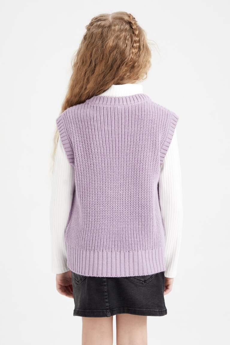 Girl Crew Neck Knitwear Sweater