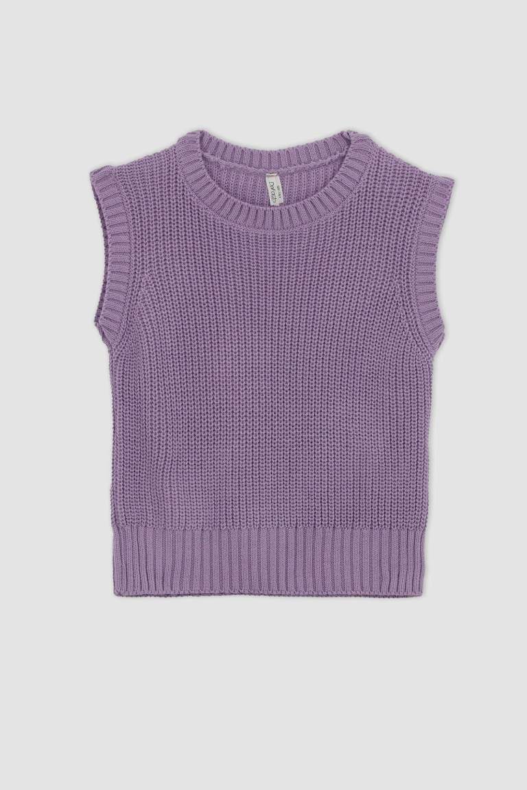 Girl Crew Neck Knitwear Sweater