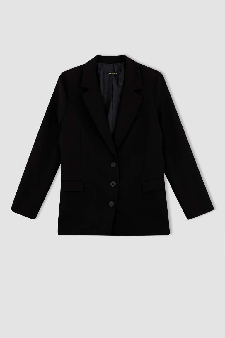 Black WOMAN Oversized Fit Blazer 2663462 | DeFacto