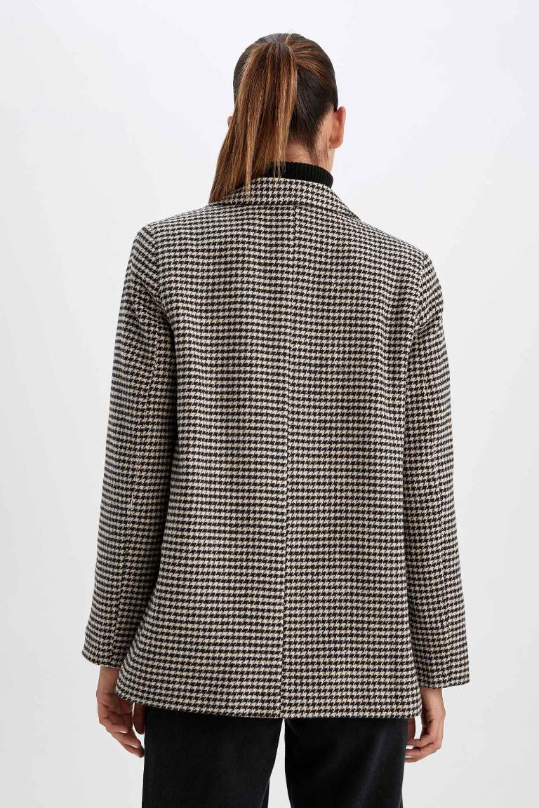 Regular Fit Yün Görünümlü Blazer Ceket