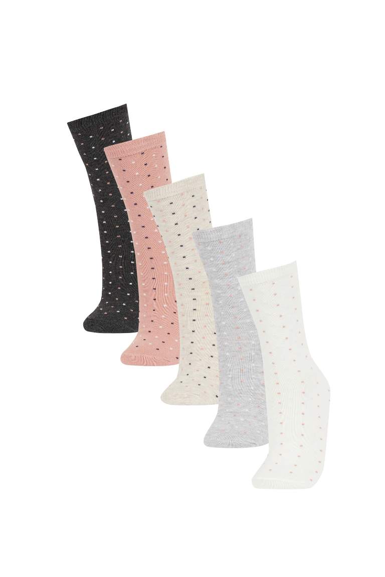 Lot de 5 paires de Chaussettes longues en coton pour femme