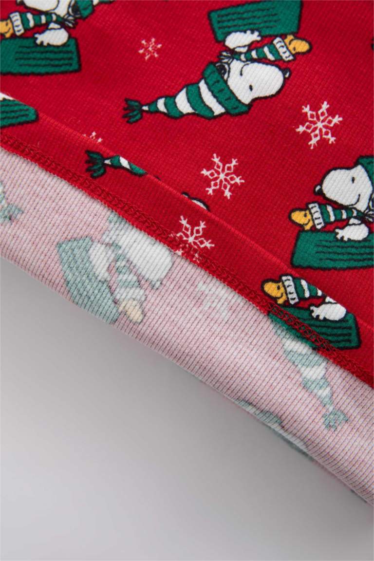 2 piece Regular Fit Crew Neck Snoopy Licensed Knitted Pyjamas