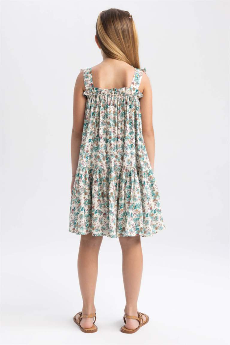 Ecru GIRLS & TEENS Girl Patterned Sleeveless Dress 2830777 | DeFacto