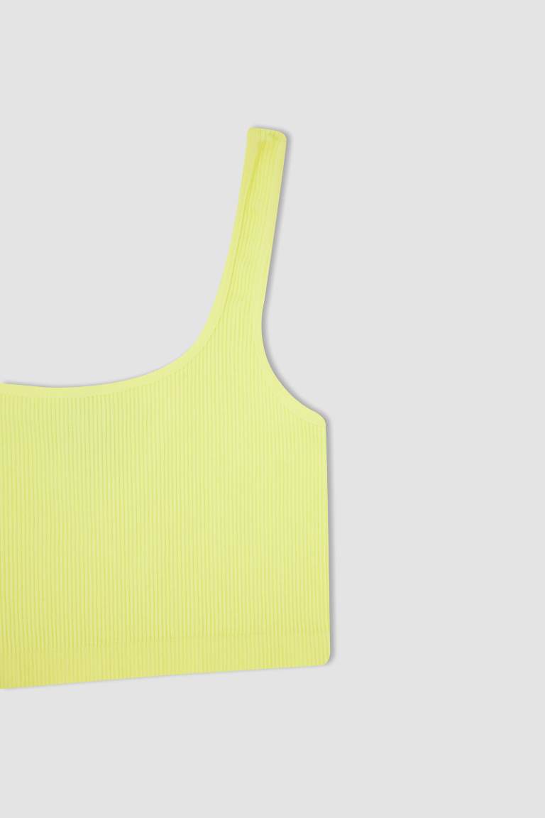 DeFactoFit Yuvarlak Yaka Seamless Dikişsiz Bra Fitili Sporcu Sütyen