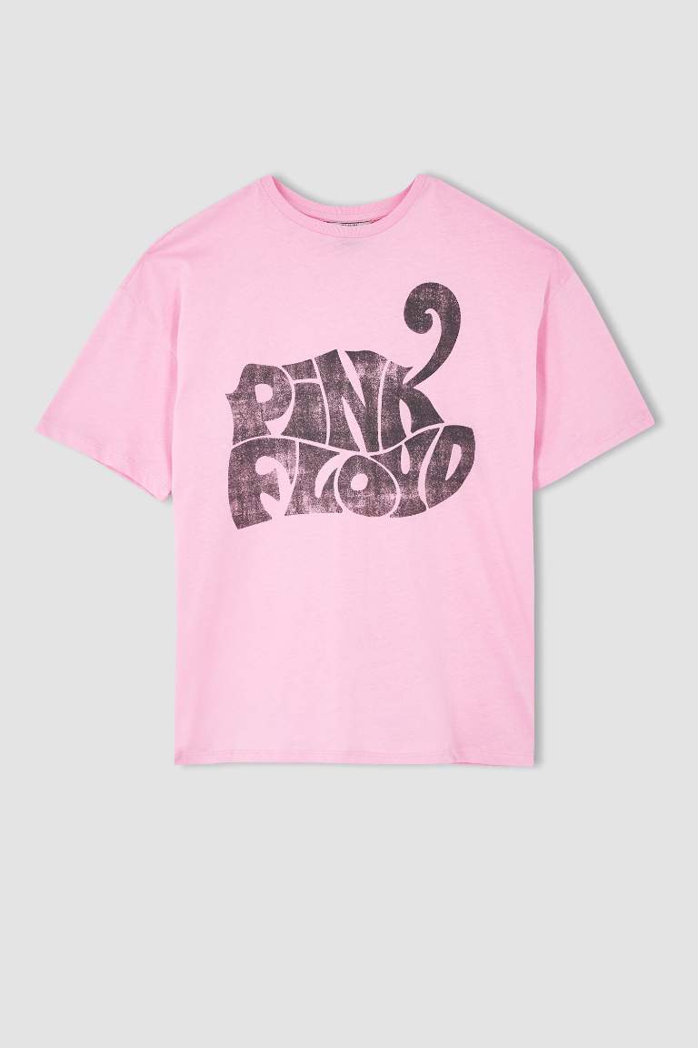 Oversize Fit Pink Floyd Crew Neck Short Sleeve T-Shirt