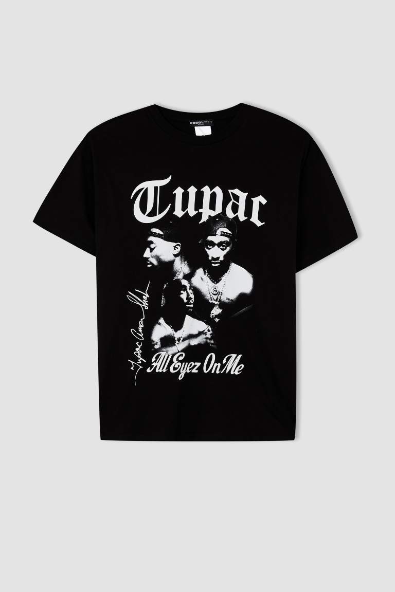 Oversize Fit Tupac Shakur licensed Printed Short Sleeve T-Shirt