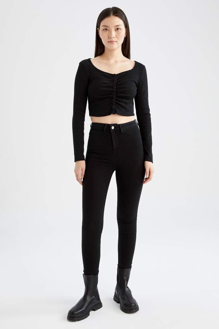 Super Skinny Jegging Fit Yüksek Bel Jean Pantolon