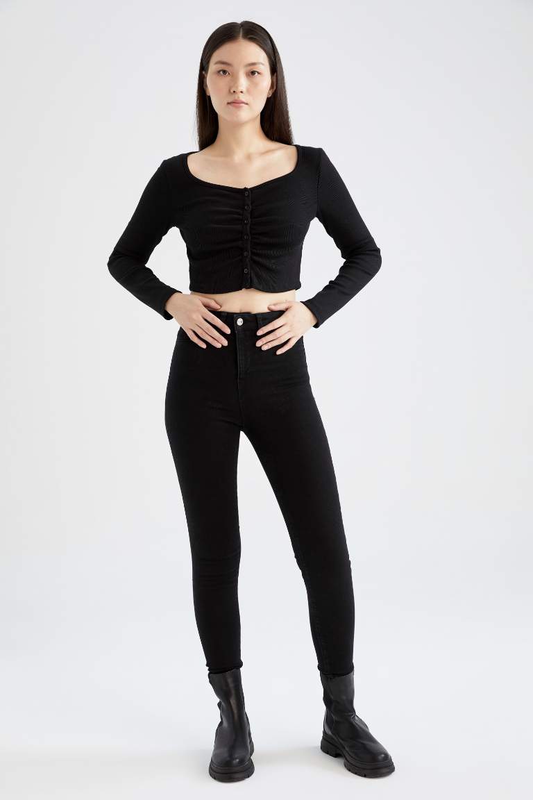 Super Skinny Jegging Fit Yüksek Bel Jean Pantolon