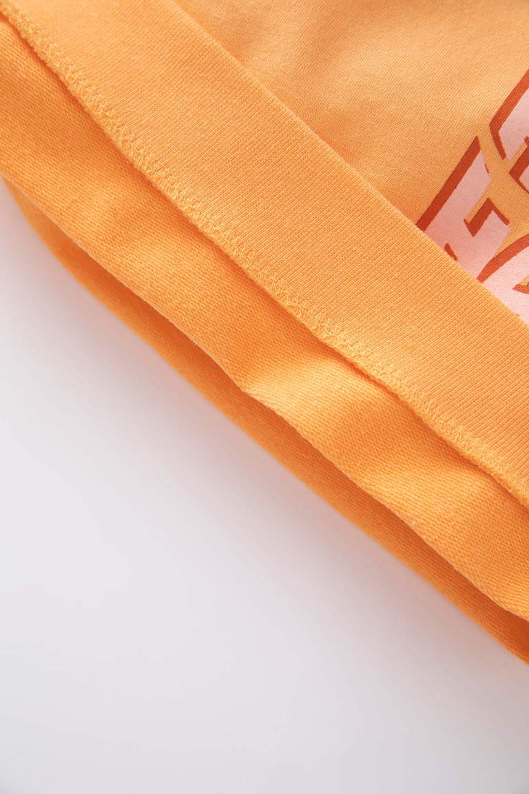 Kız Bebek Baskılı Bisiklet Yaka Sweatshirt